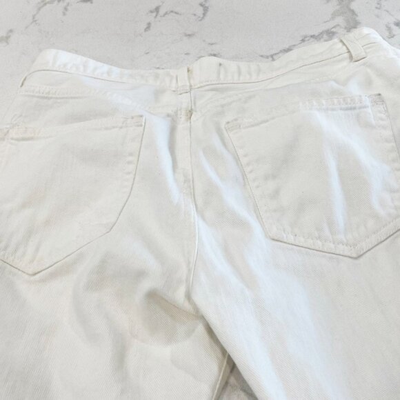 Gap 1969 Womens Jeans Relaxed Boyfriend White Cotton Ripped Button Fly 26 - Picture 10 of 14